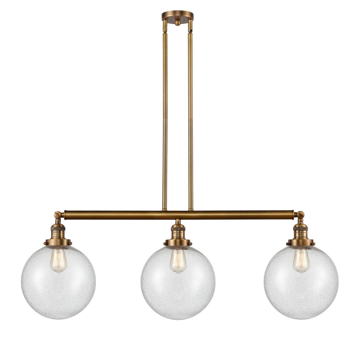Innovations - 213-BB-G204-10 - Three Light Island Pendant - Franklin Restoration - Brushed Brass