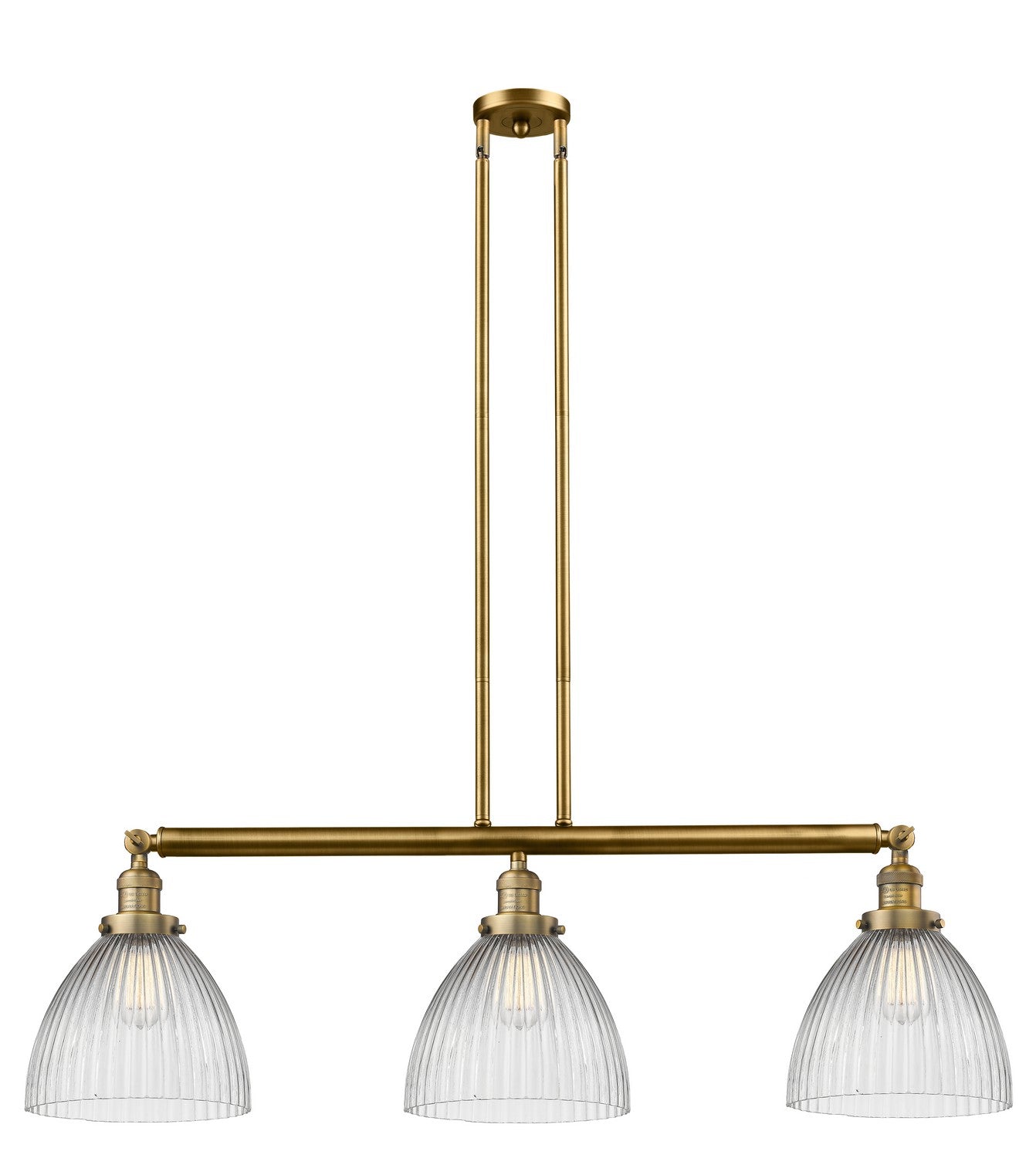 Innovations - 213-BB-G222 - Three Light Island Pendant - Franklin Restoration - Brushed Brass