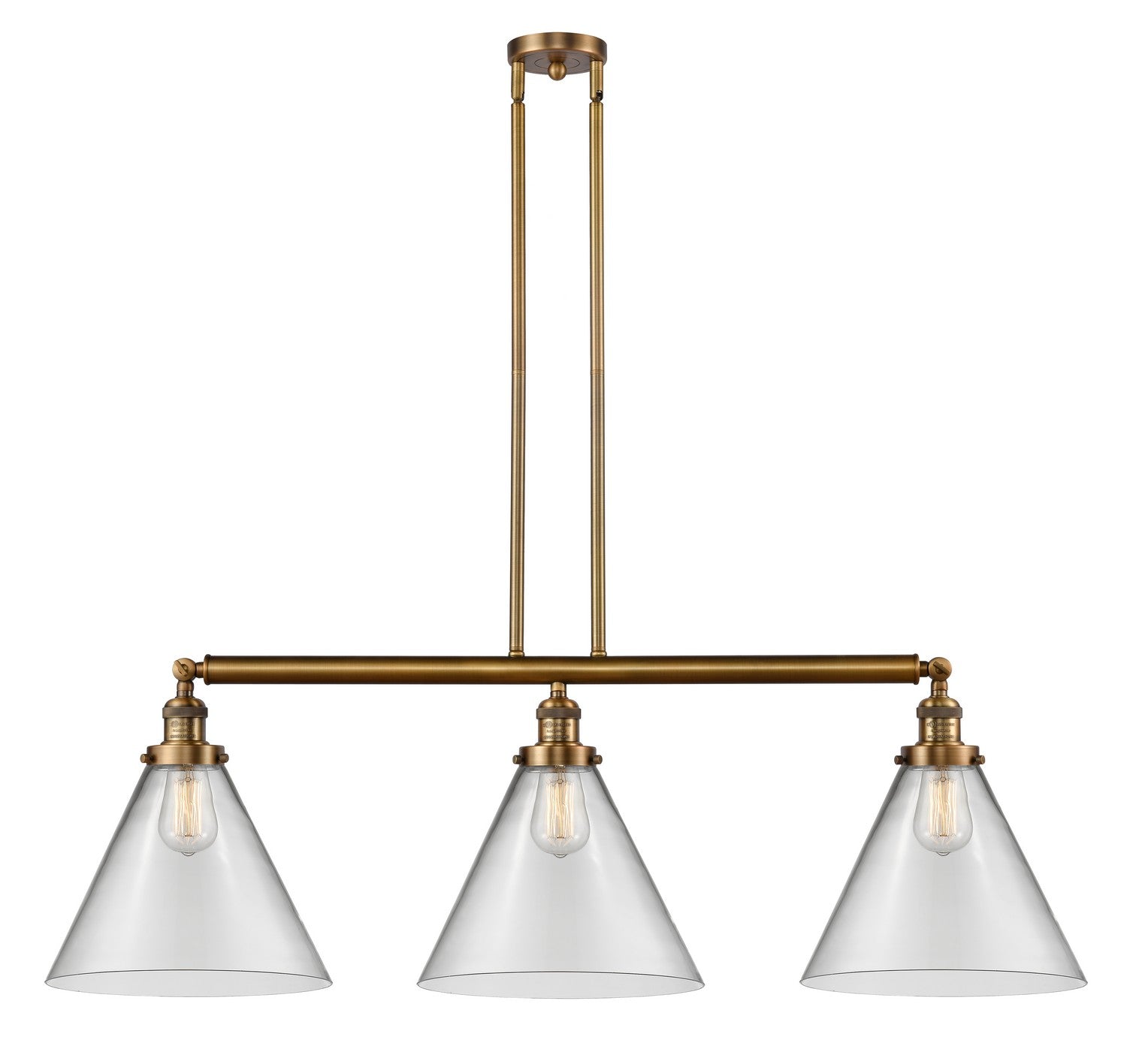 Innovations - 213-BB-G42-L - Three Light Island Pendant - Franklin Restoration - Brushed Brass