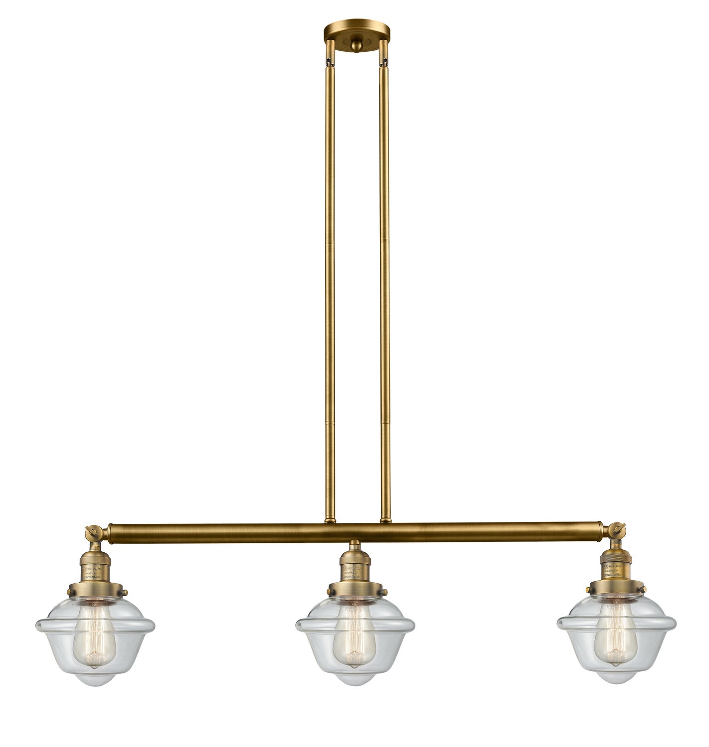 Innovations - 213-BB-G532 - Three Light Island Pendant - Franklin Restoration - Brushed Brass