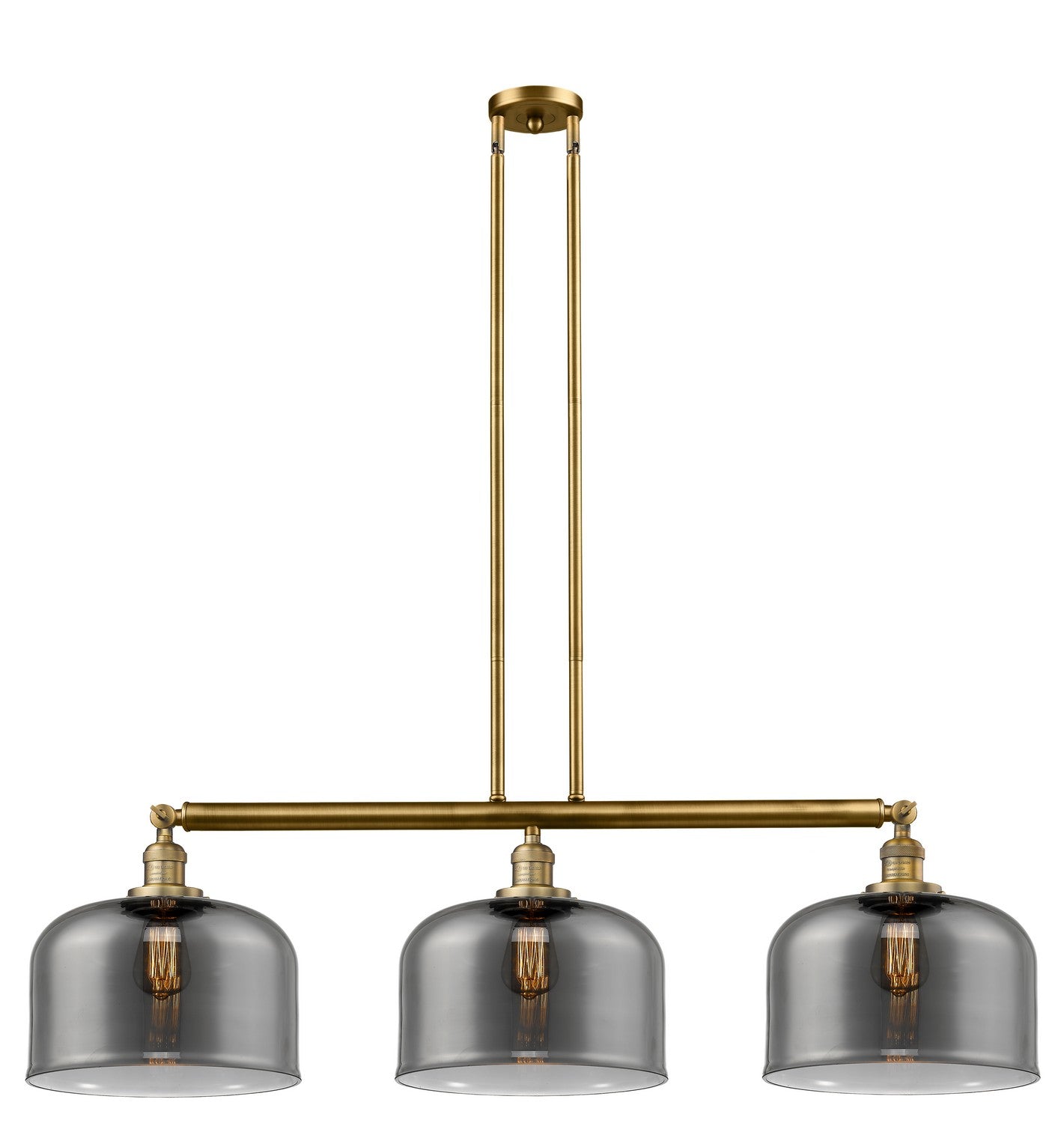 Innovations - 213-BB-G73-L - Three Light Island Pendant - Franklin Restoration - Brushed Brass