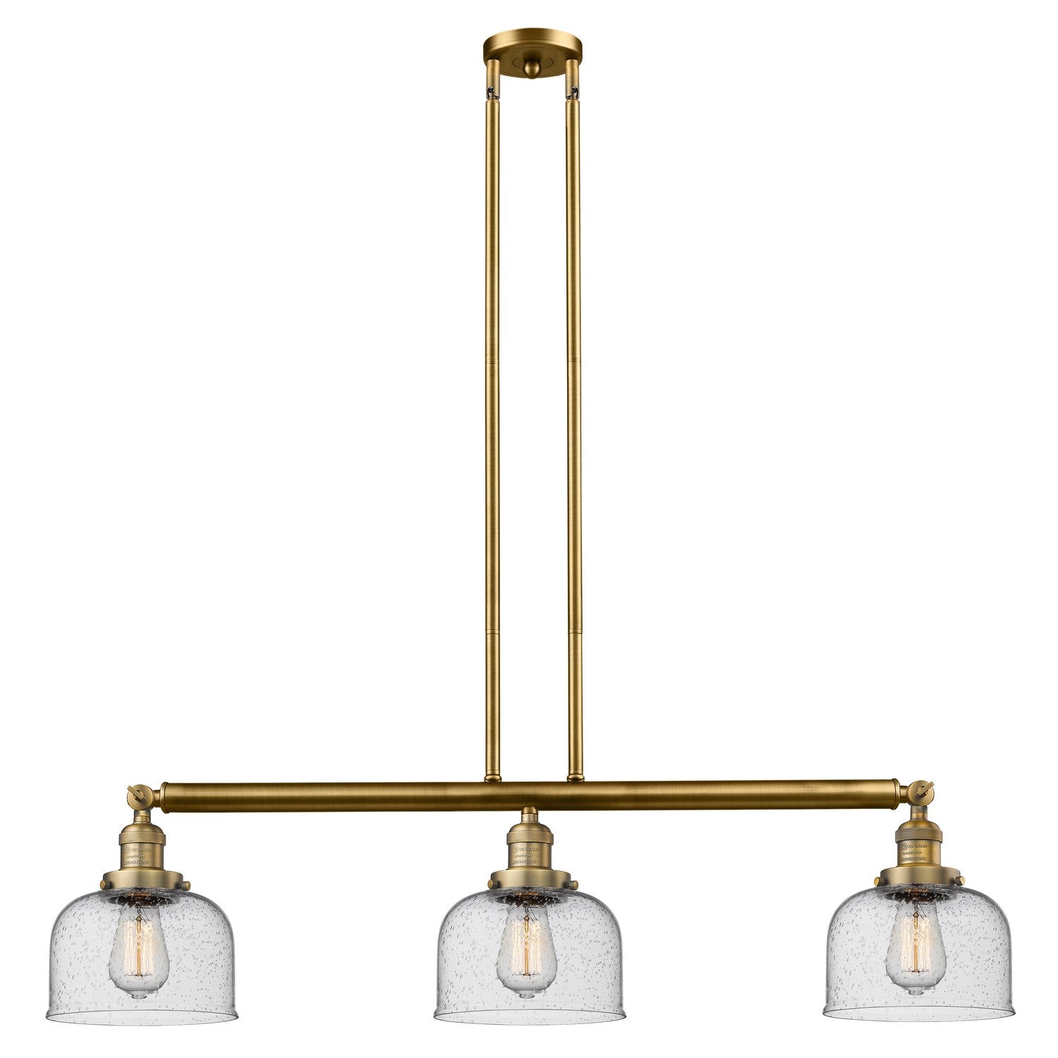 Innovations - 213-BB-G74 - Three Light Island Pendant - Franklin Restoration - Brushed Brass