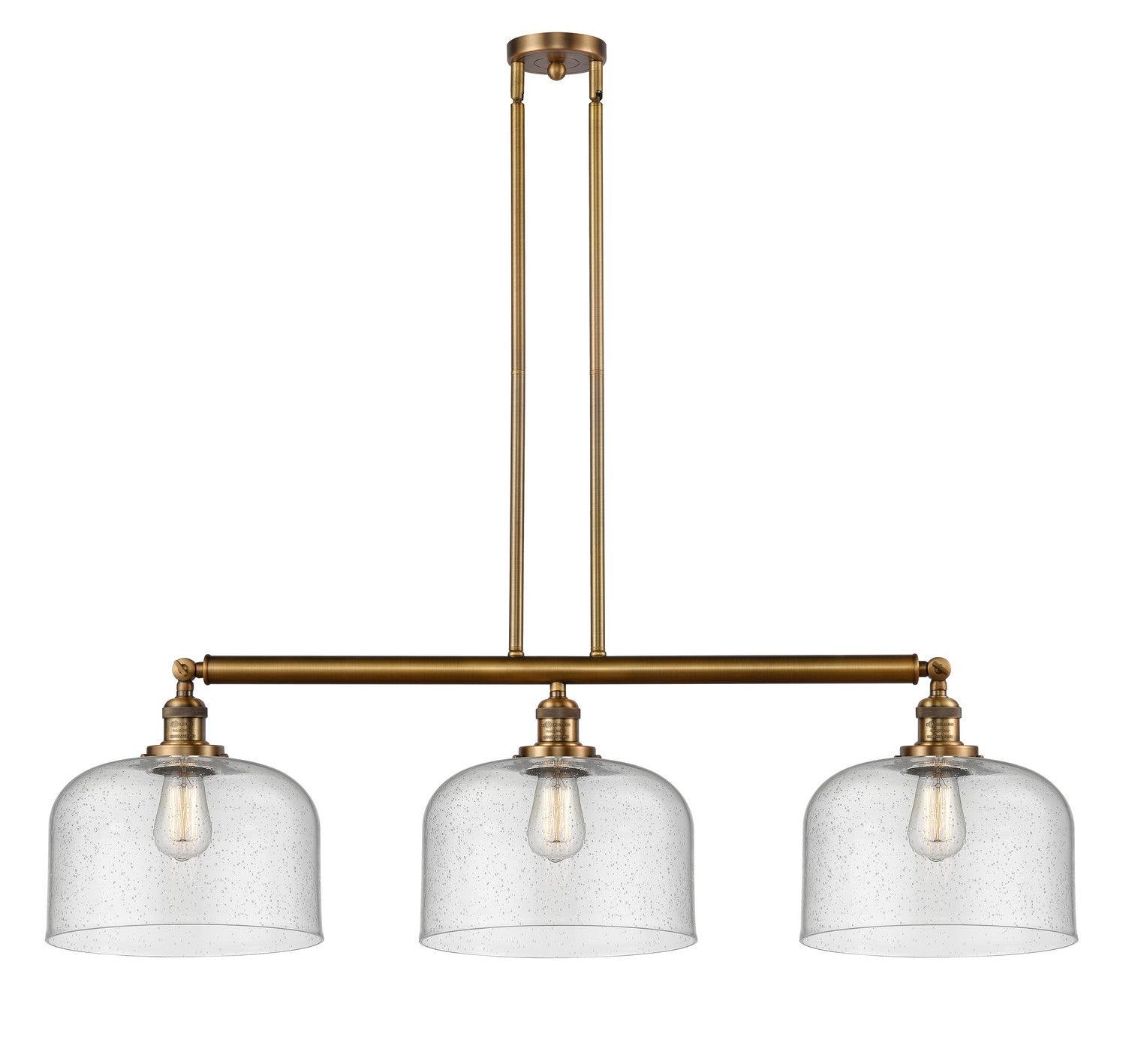 Innovations - 213-BB-G74-L - Three Light Island Pendant - Franklin Restoration - Brushed Brass