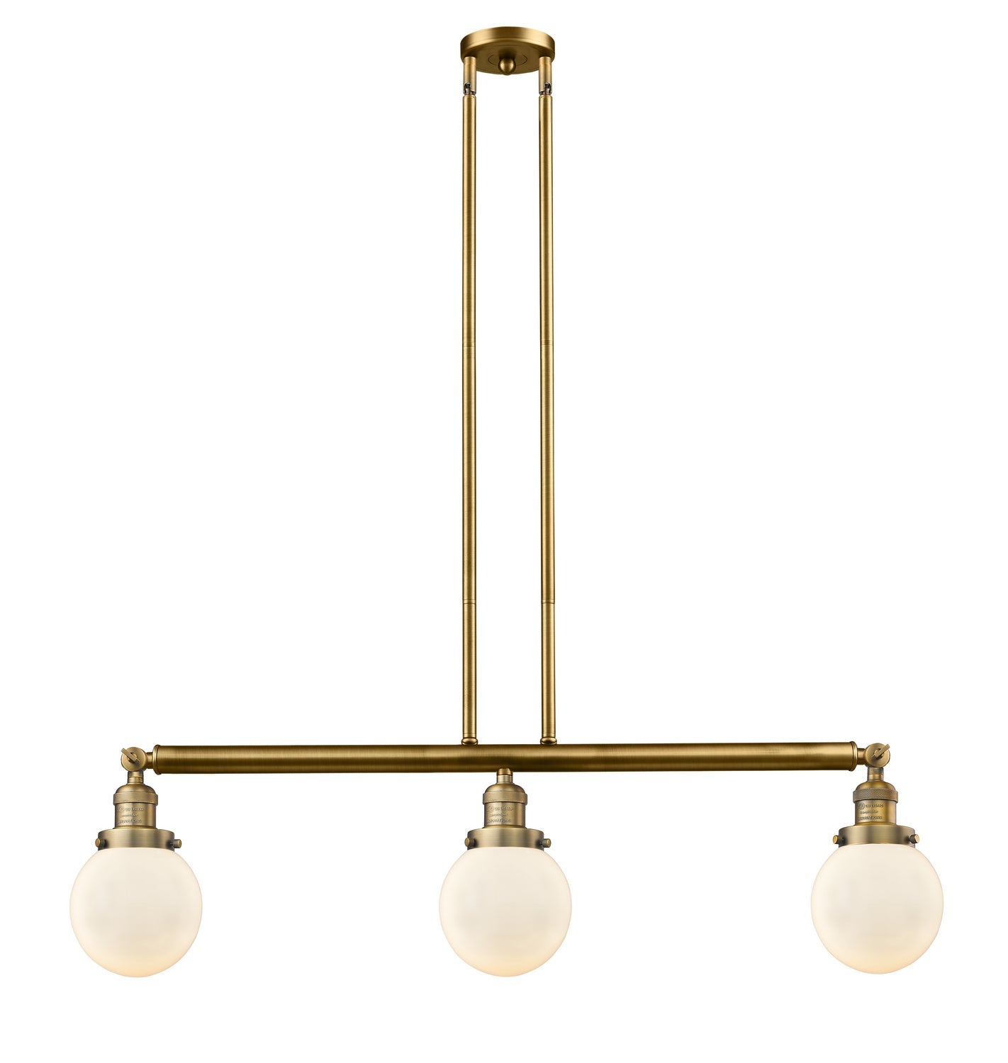 Innovations - 213-BB-G201-6 - Three Light Island Pendant - Franklin Restoration - Brushed Brass