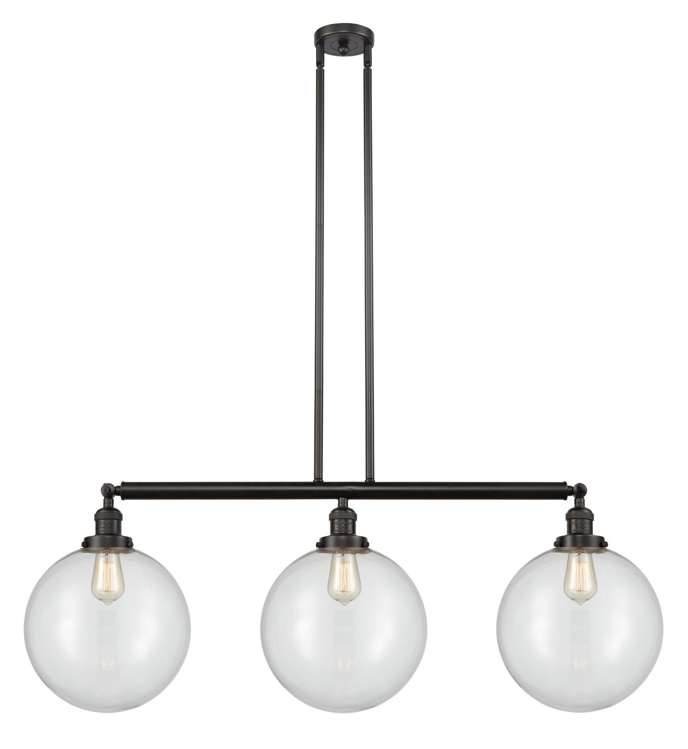 Innovations - 213-OB-G202-12 - Three Light Island Pendant - Franklin Restoration - Oil Rubbed Bronze