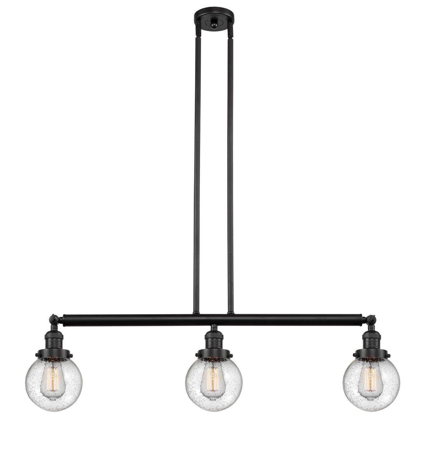 Innovations - 213-OB-G204-6 - Three Light Island Pendant - Franklin Restoration - Oil Rubbed Bronze