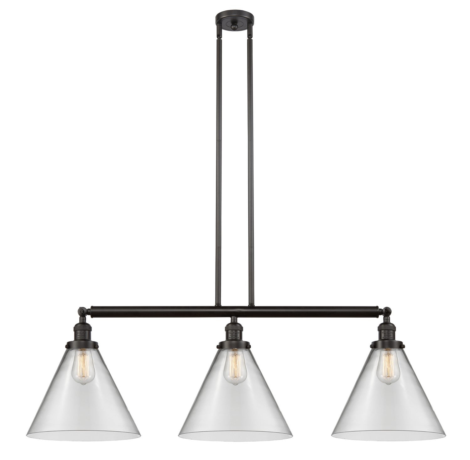 Innovations - 213-OB-G42-L - Three Light Island Pendant - Franklin Restoration - Oil Rubbed Bronze