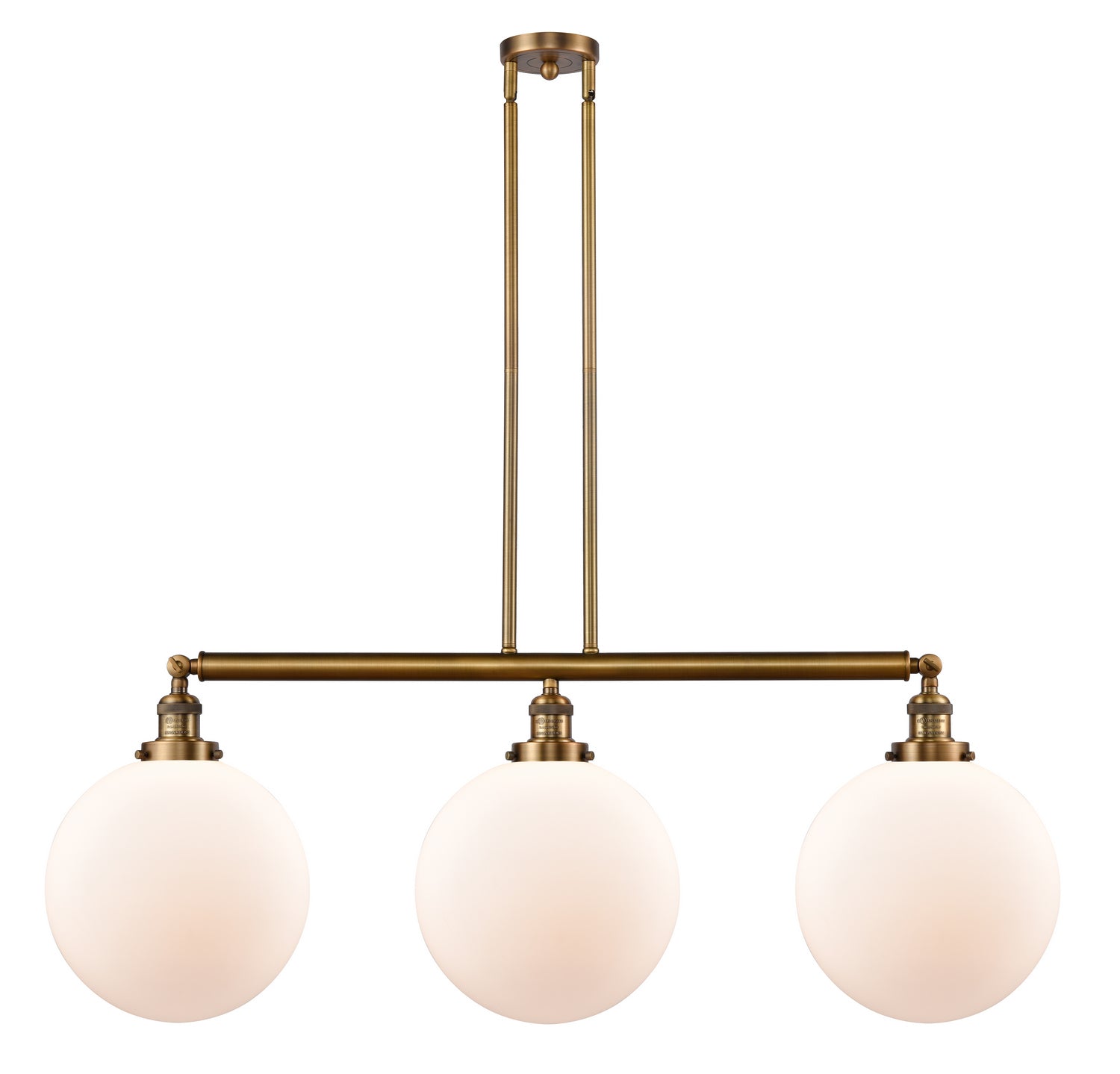 Innovations - 213-BB-G201-12 - Three Light Island Pendant - Franklin Restoration - Brushed Brass