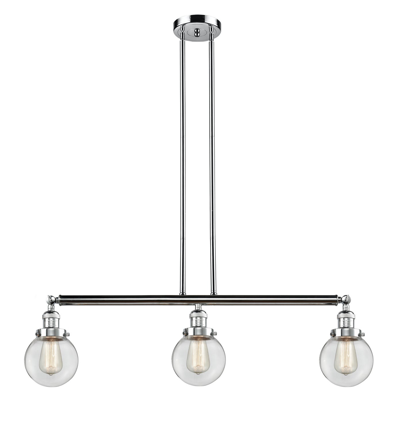 Innovations - 213-PC-G202-6 - Three Light Island Pendant - Franklin Restoration - Polished Chrome