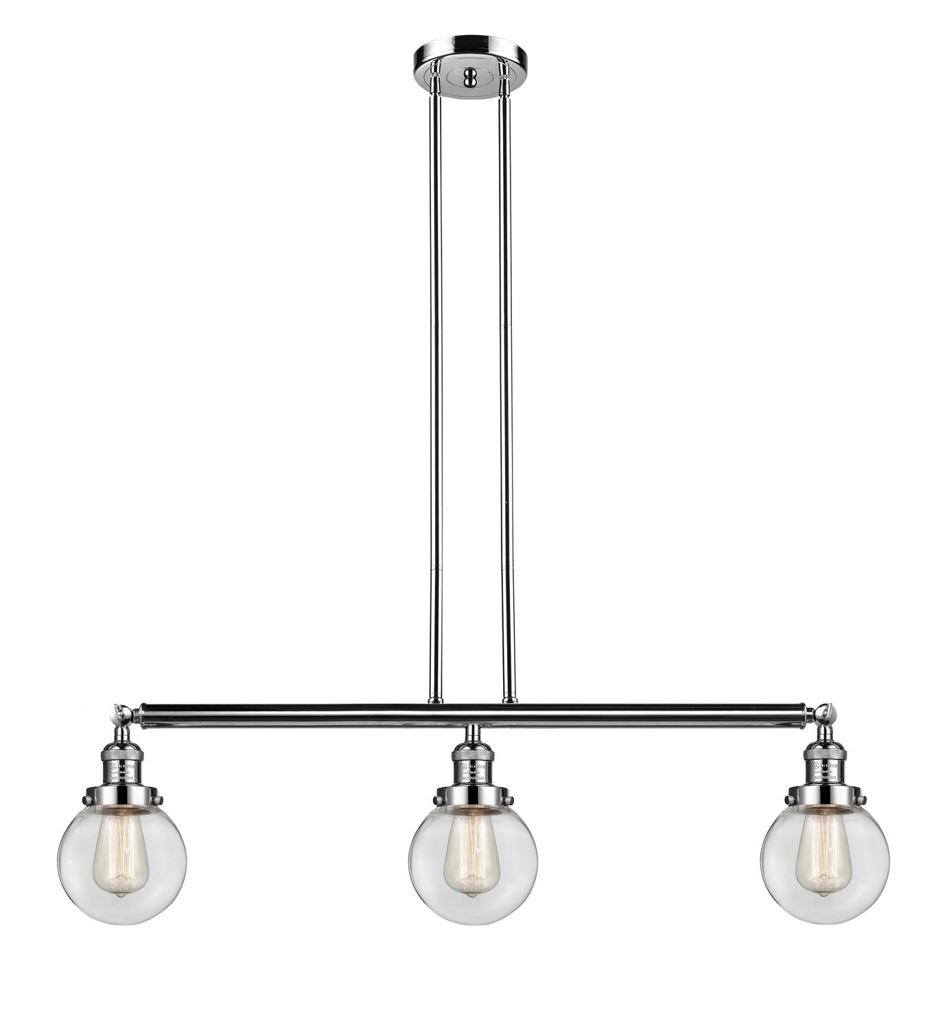 Innovations - 213-PN-G202-6 - Three Light Island Pendant - Franklin Restoration - Polished Nickel