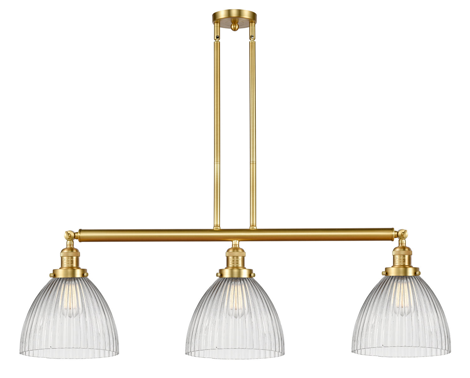 Innovations - 213-SG-G222 - Three Light Island Pendant - Franklin Restoration - Satin Gold