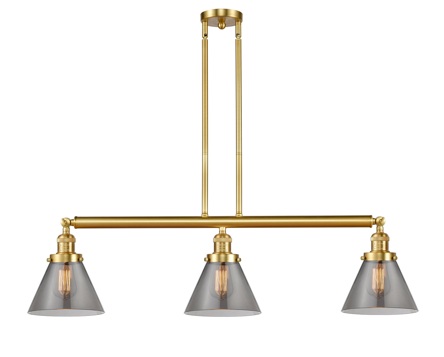 Innovations - 213-SG-G43 - Three Light Island Pendant - Franklin Restoration - Satin Gold