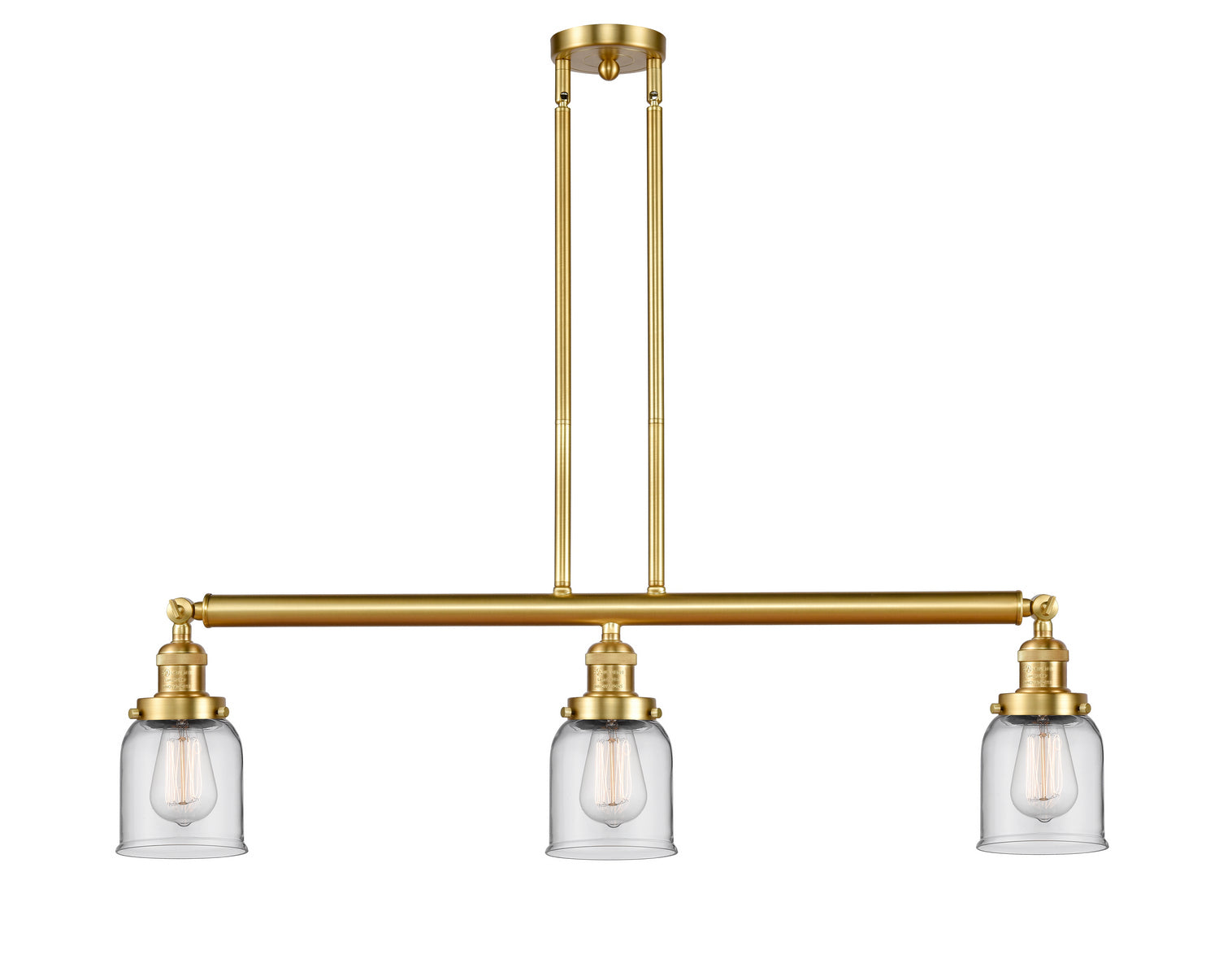 Innovations - 213-SG-G52 - Three Light Island Pendant - Franklin Restoration - Satin Gold