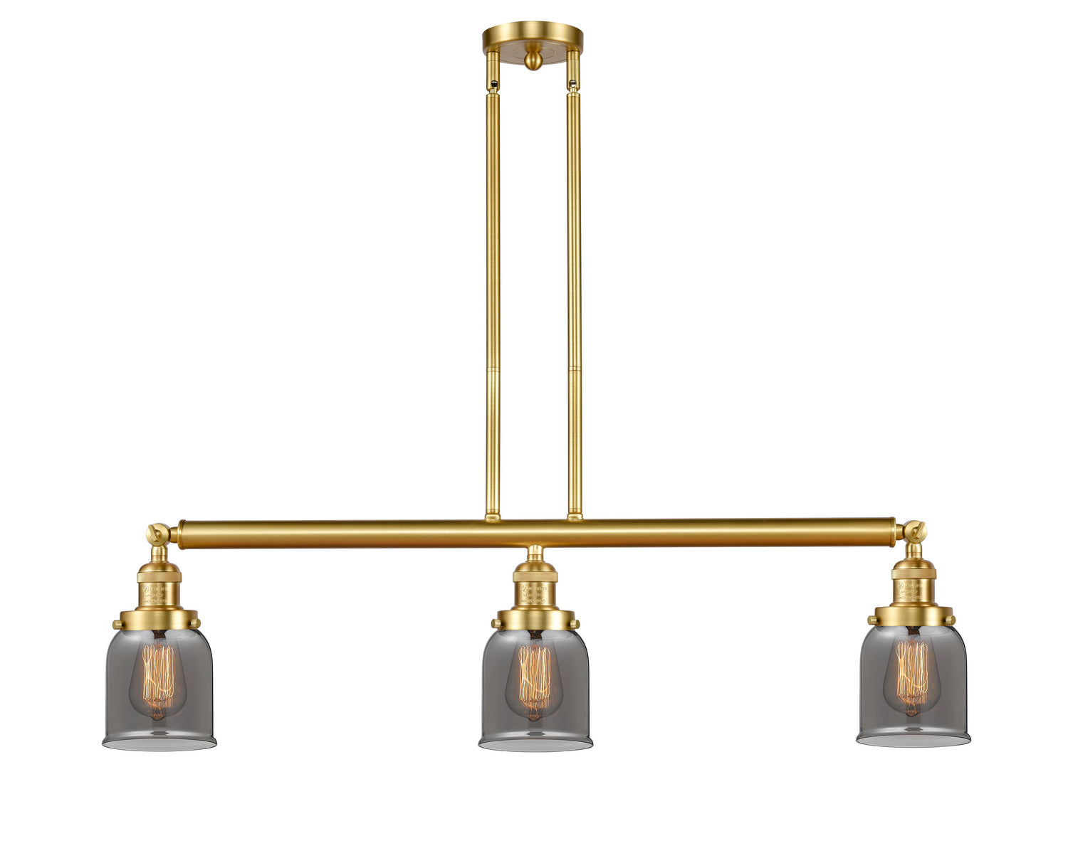 Innovations - 213-SG-G53 - Three Light Island Pendant - Franklin Restoration - Satin Gold