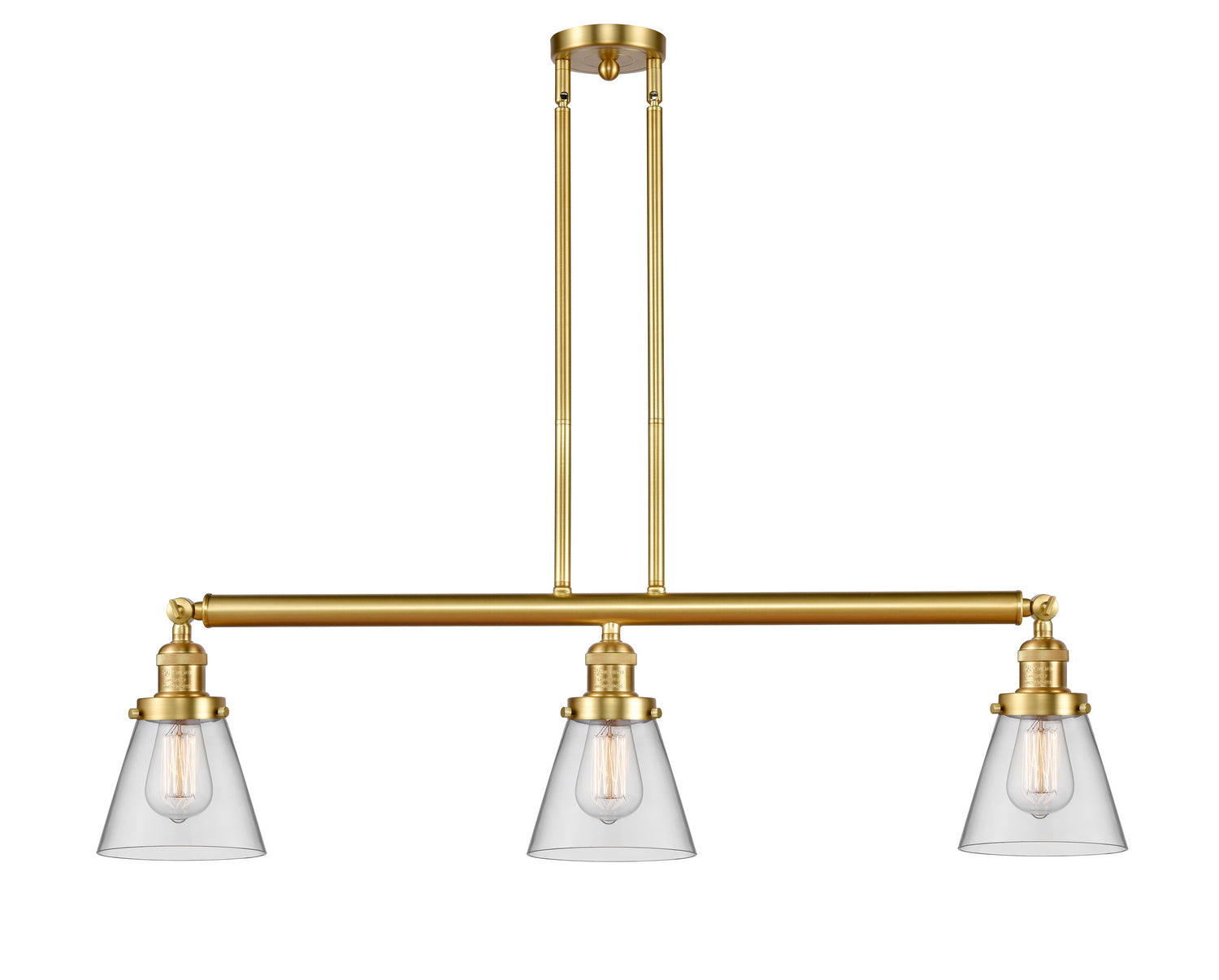 Innovations - 213-SG-G62 - Three Light Island Pendant - Franklin Restoration - Satin Gold