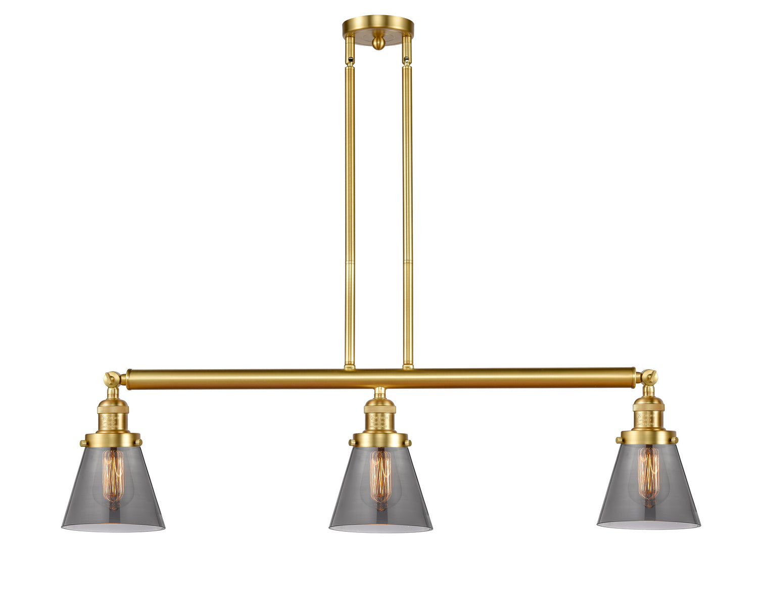 Innovations - 213-SG-G63 - Three Light Island Pendant - Franklin Restoration - Satin Gold