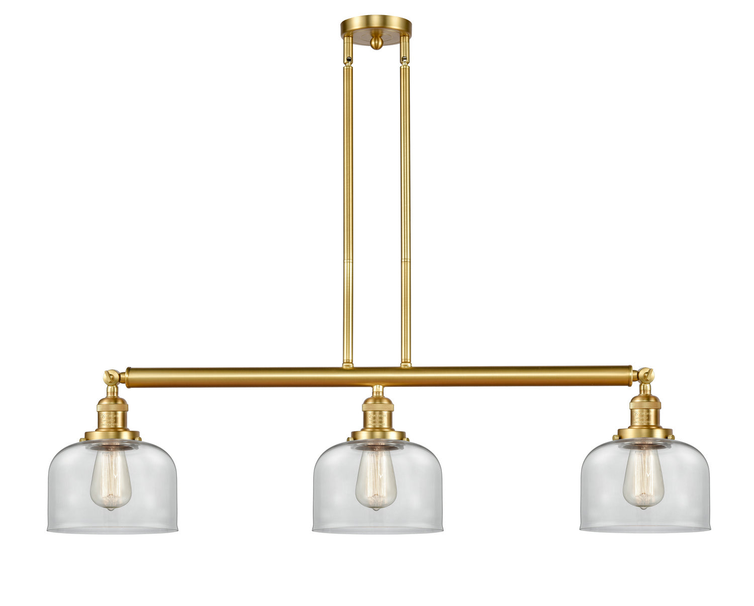 Innovations - 213-SG-G72 - Three Light Island Pendant - Franklin Restoration - Satin Gold