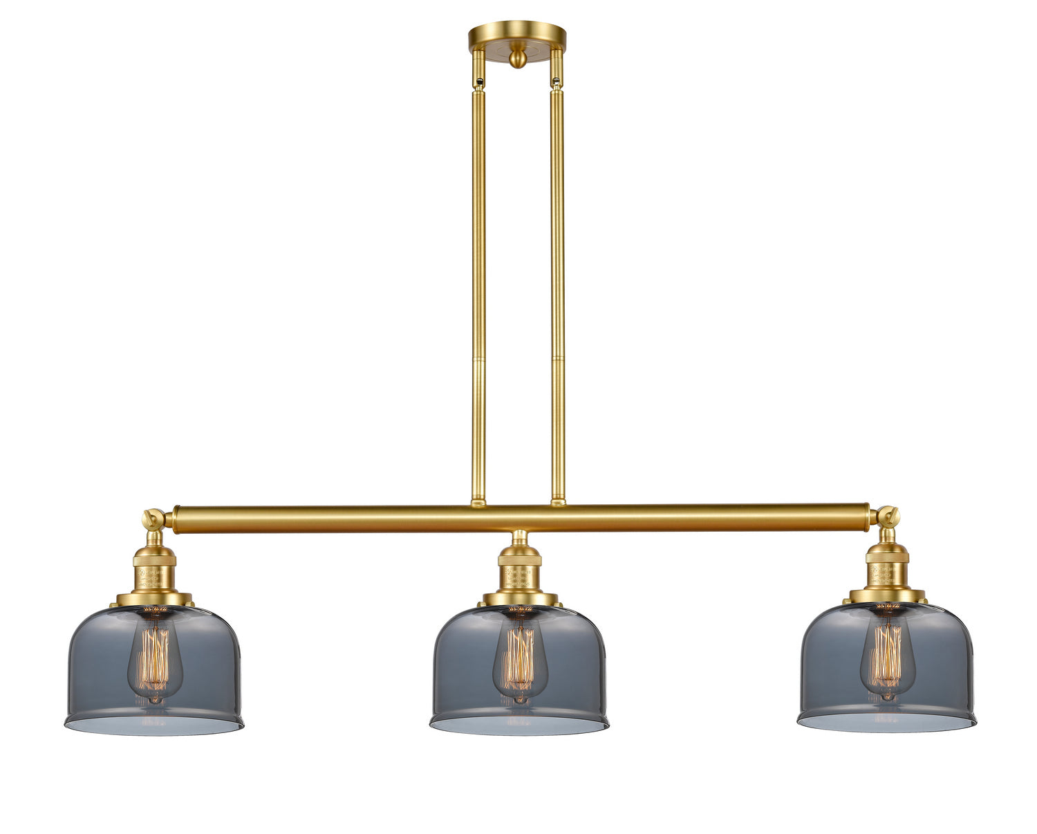 Innovations - 213-SG-G73 - Three Light Island Pendant - Franklin Restoration - Satin Gold