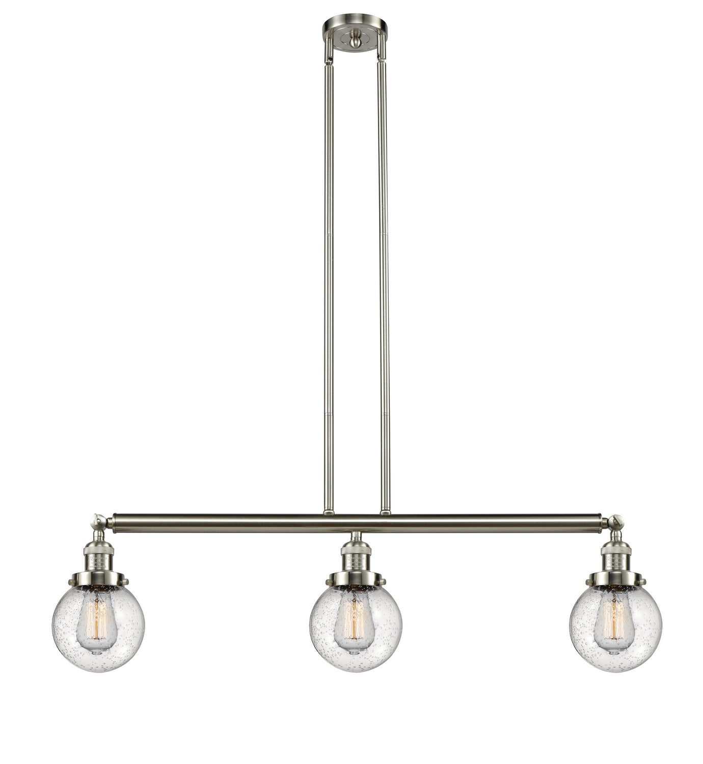 Innovations - 213-SN-G204-6 - Three Light Island Pendant - Franklin Restoration - Brushed Satin Nickel