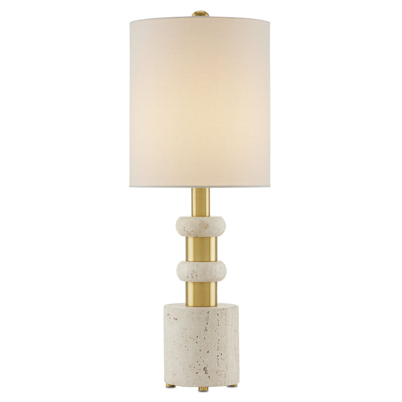 Currey and Company - 6000-0809 - One Light Table Lamp - Goletta Table Lamp - Beige/Antique Brass
