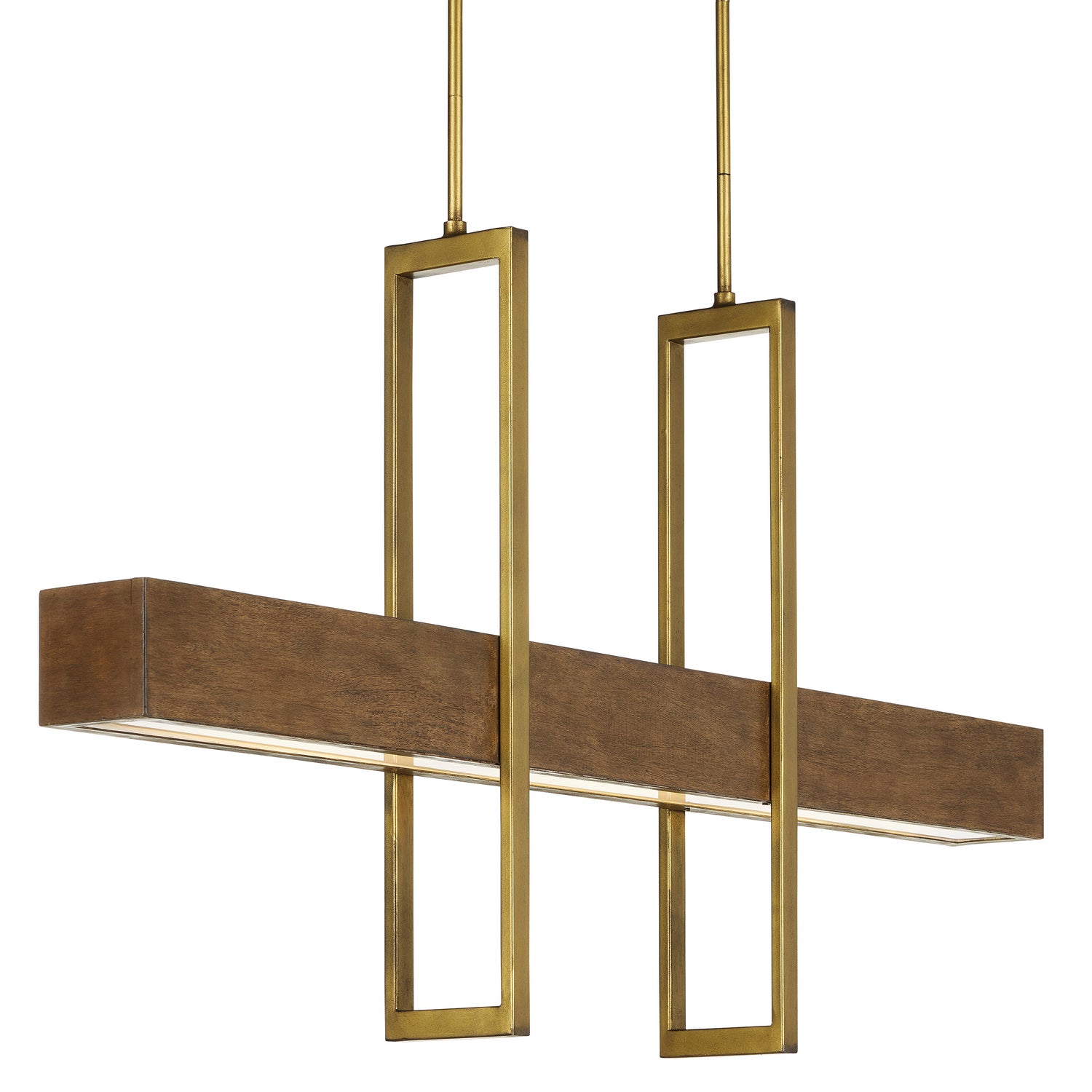 Currey and Company - 9000-0929 - LED Linear Chandelier - Tonbridge Chestnut Linear Chandelier - Chestnut/Brass