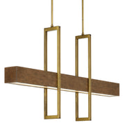 Currey and Company - 9000-0929 - LED Linear Chandelier - Tonbridge Chestnut Linear Chandelier - Chestnut/Brass