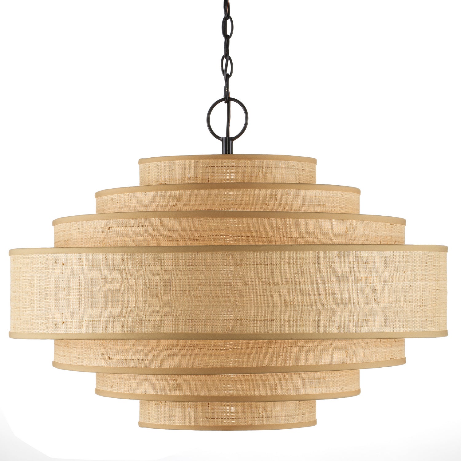 Currey and Company - 9000-0946 - Six Light Chandelier - Maura Collection - Natural/Satin Black