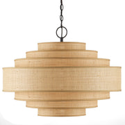 Currey and Company - 9000-0946 - Six Light Chandelier - Maura Collection - Natural/Satin Black