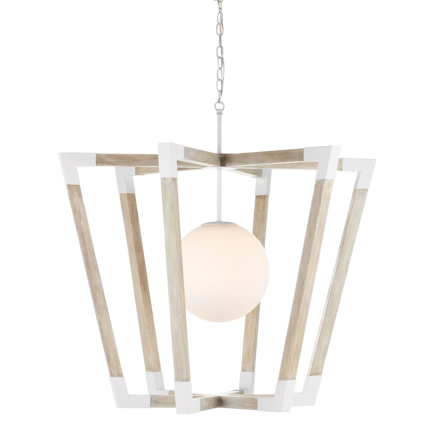 Currey and Company - 9000-0957 - One Light Pendant - Bastian Collection - Sugar White/Sandstone