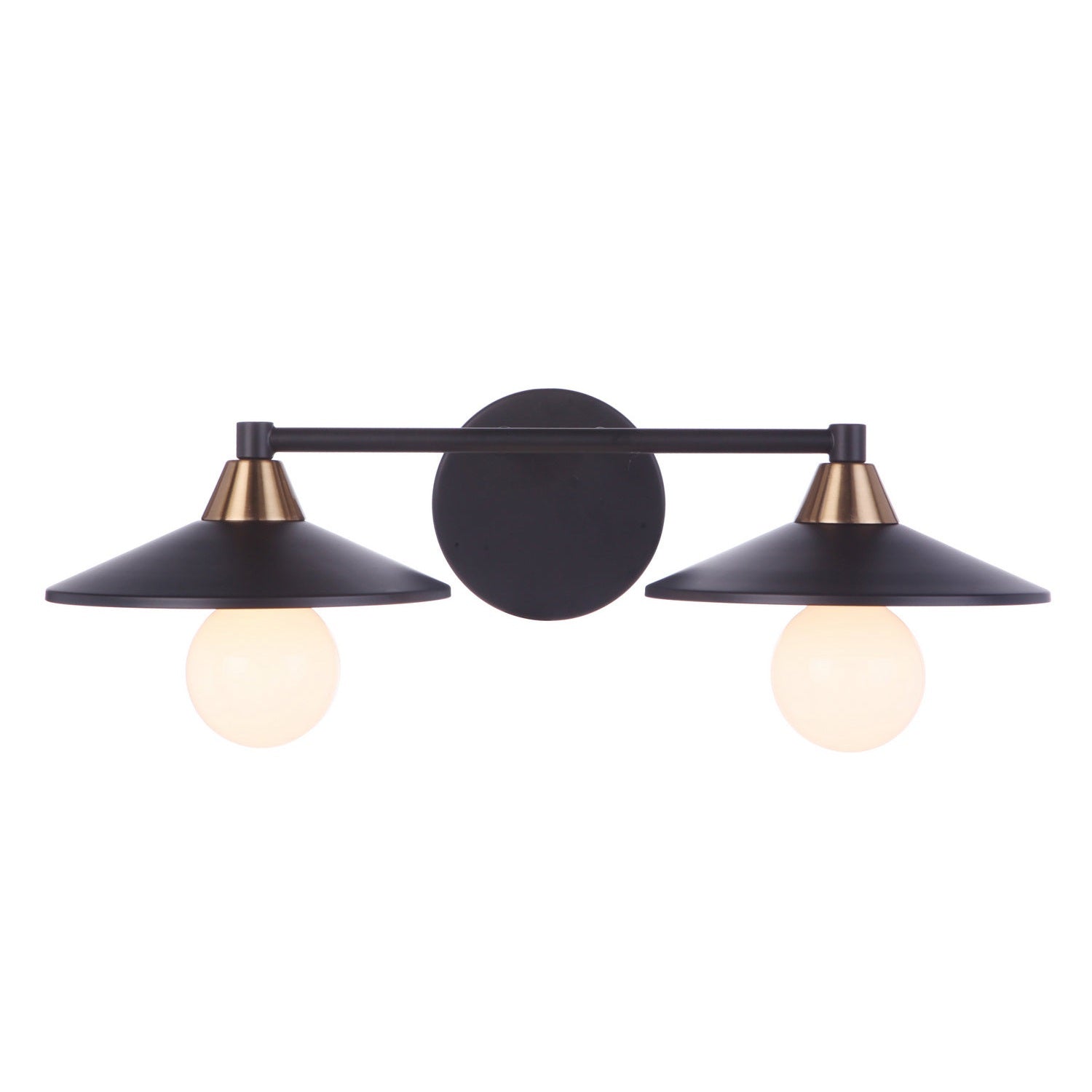 Craftmade - 12519FBSB2 - Two Light Vanity - Isaac - Flat Black/Satin Brass