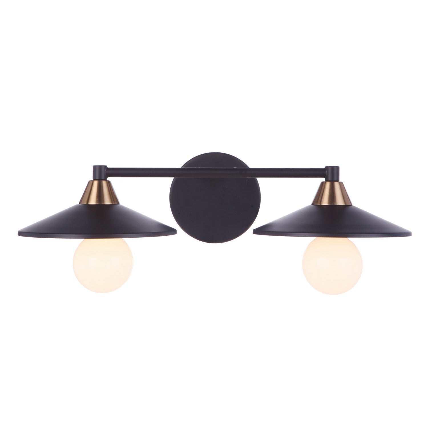 Craftmade - 12519FBSB2 - Two Light Vanity - Isaac - Flat Black/Satin Brass