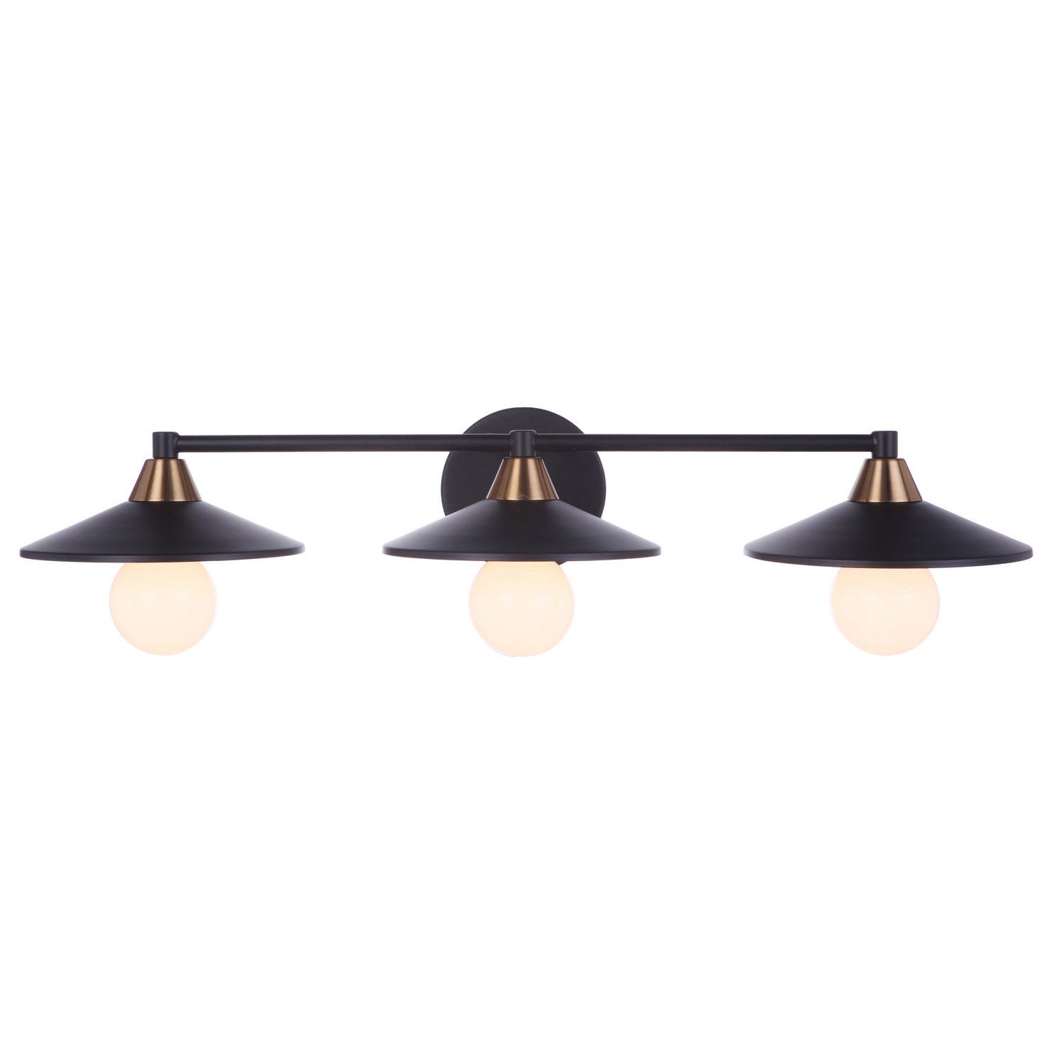 Craftmade - 12529FBSB3 - Three Light Vanity - Isaac - Flat Black/Satin Brass