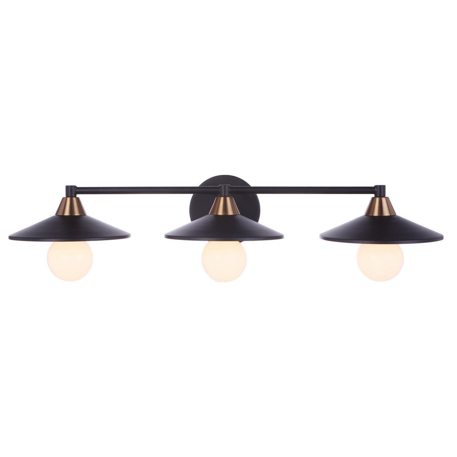 Craftmade - 12529FBSB3 - Three Light Vanity - Isaac - Flat Black/Satin Brass