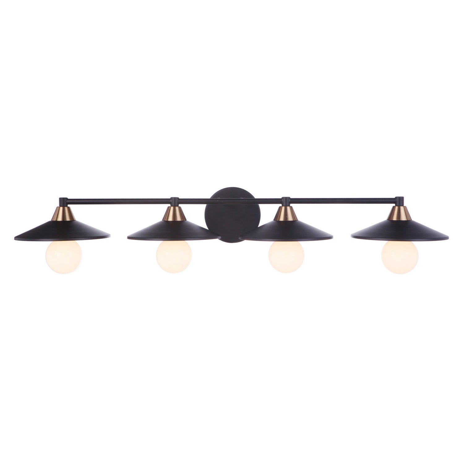 Craftmade - 12537FBSB4 - Four Light Vanity - Isaac - Flat Black/Satin Brass
