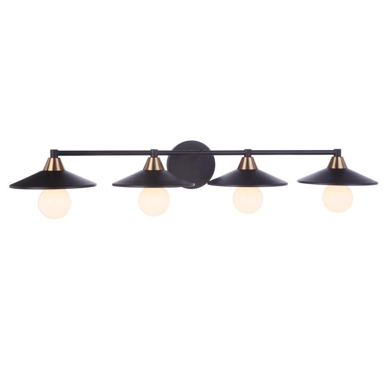 Craftmade - 12537FBSB4 - Four Light Vanity - Isaac - Flat Black/Satin Brass