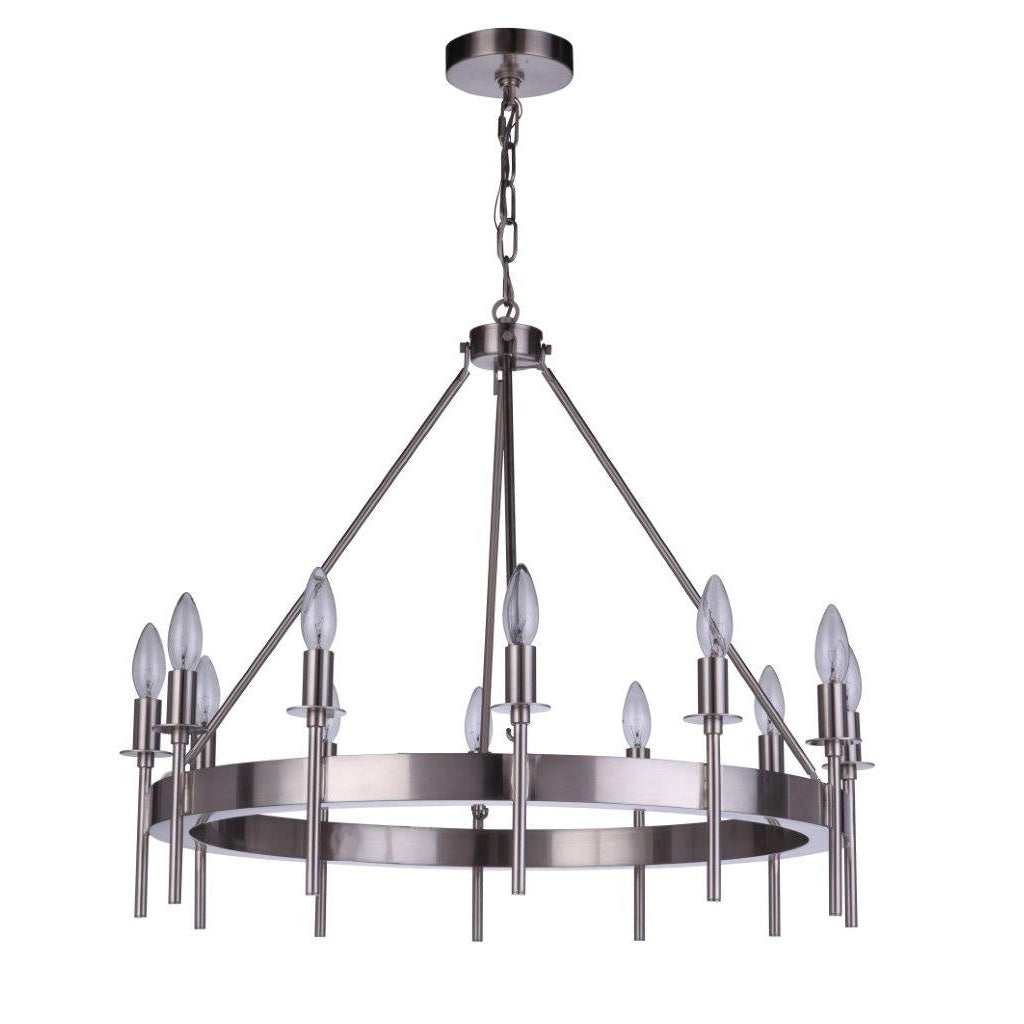 Craftmade - 54312-BNK - 12 Light Chandelier - Larrson - Brushed Polished Nickel