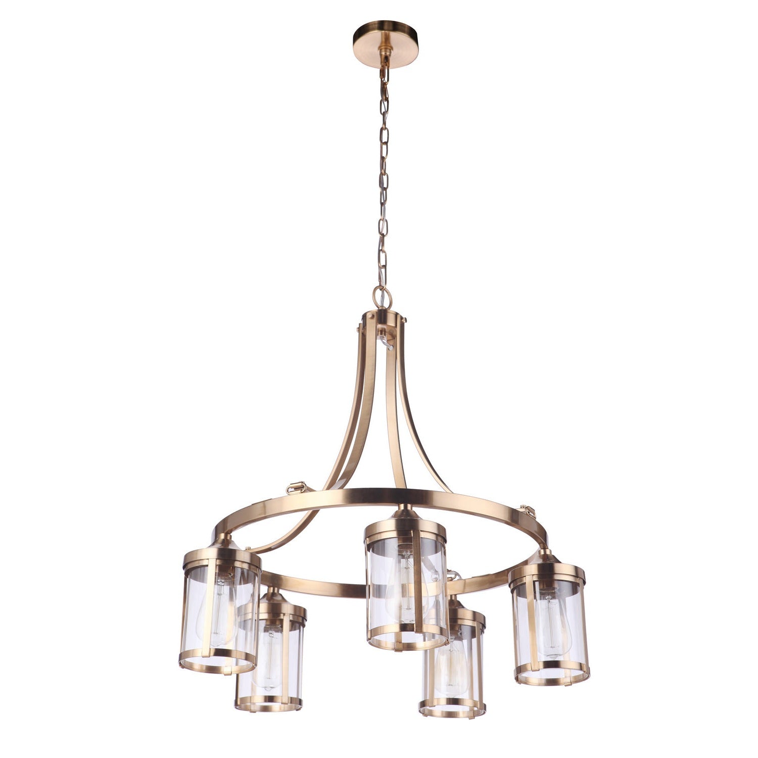 Craftmade - 55325-SB - Five Light Chandelier - Elliot - Satin Brass