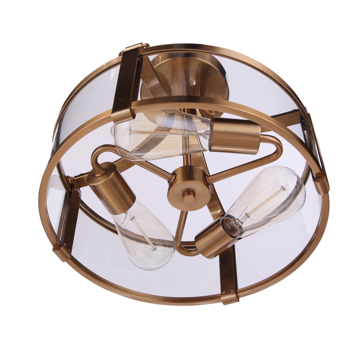 Craftmade - 55353-SB - Three Light Semi Flush Mount - Elliot - Satin Brass