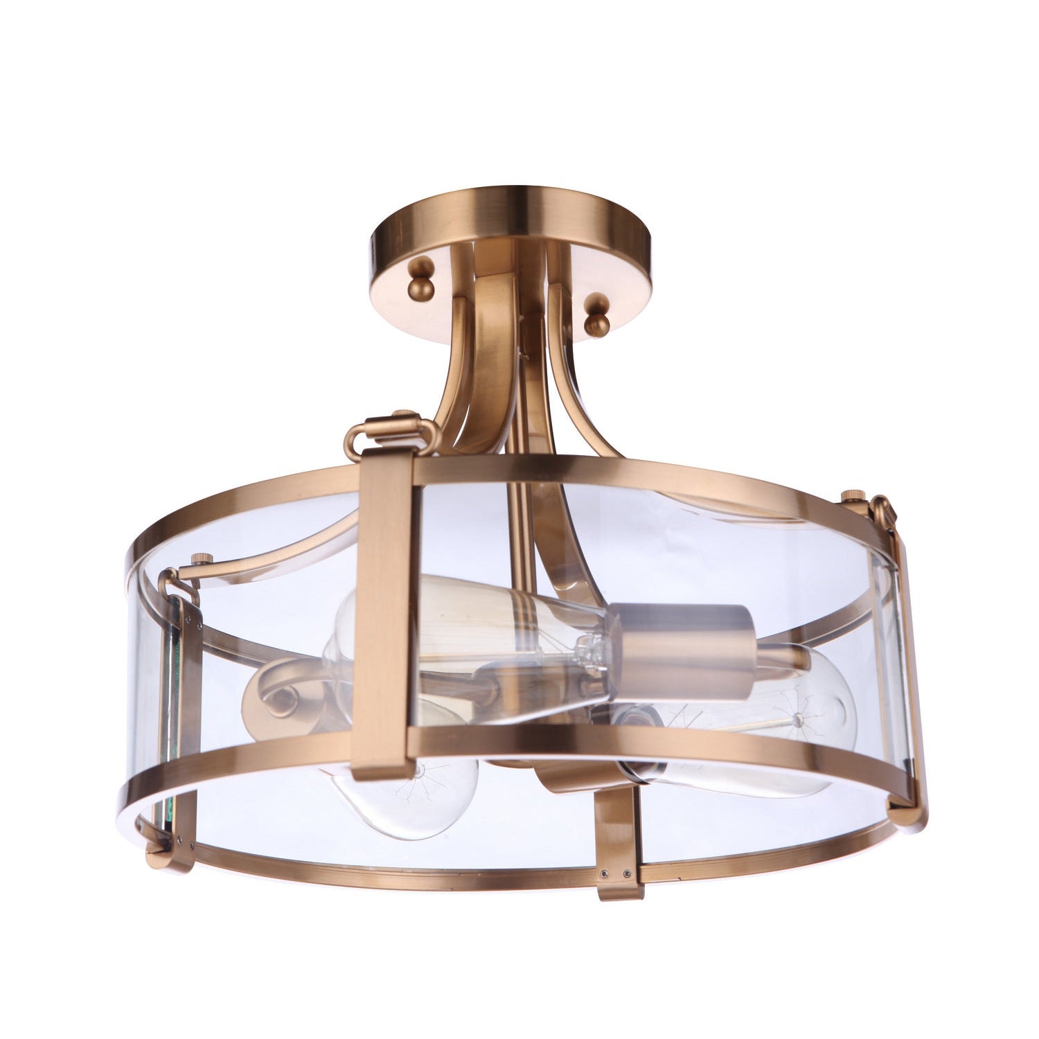 Craftmade - 55353-SB - Three Light Semi Flush Mount - Elliot - Satin Brass