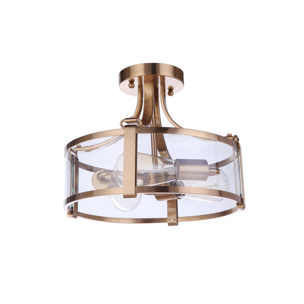 Craftmade - 55353-SB - Three Light Semi Flush Mount - Elliot - Satin Brass