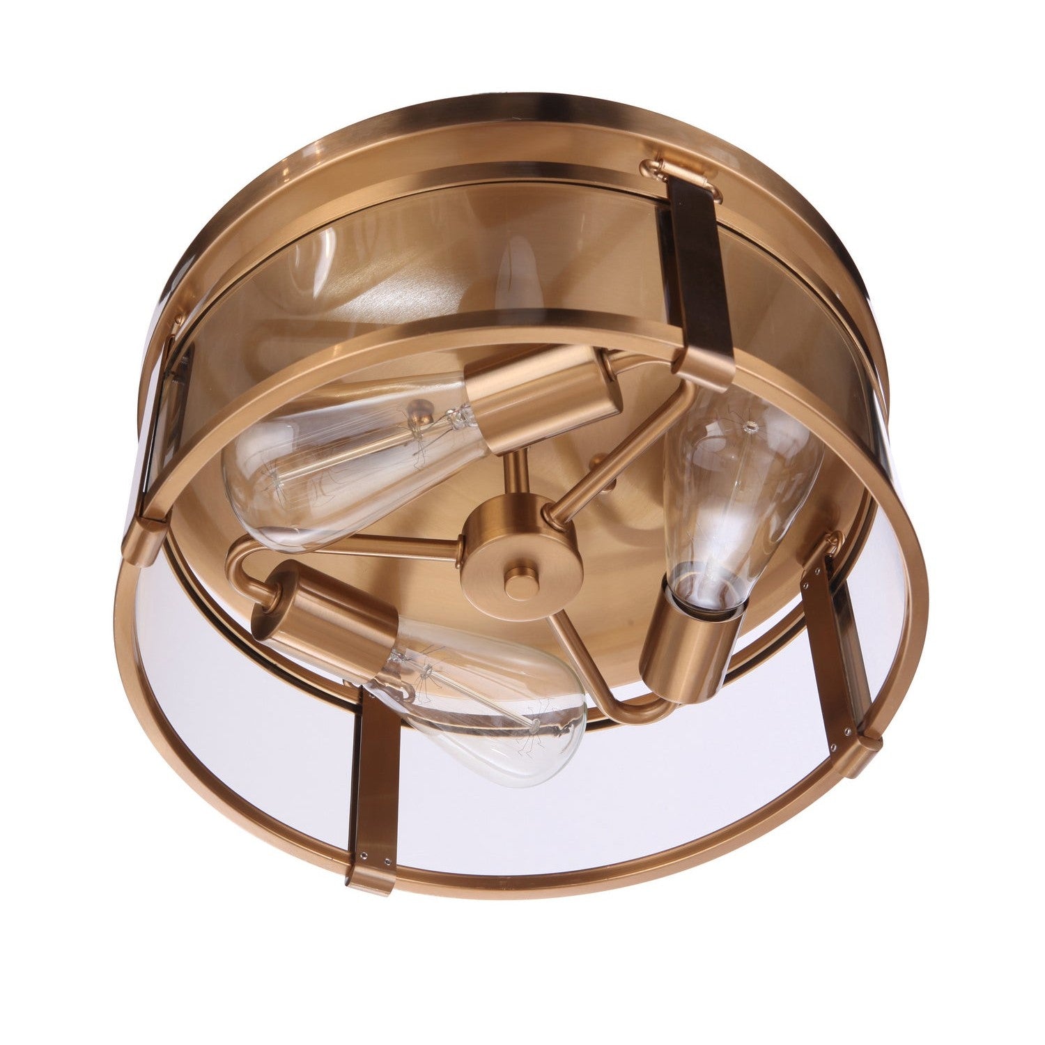 Craftmade - 55383-SB - Three Light Flushmount - Elliot - Satin Brass