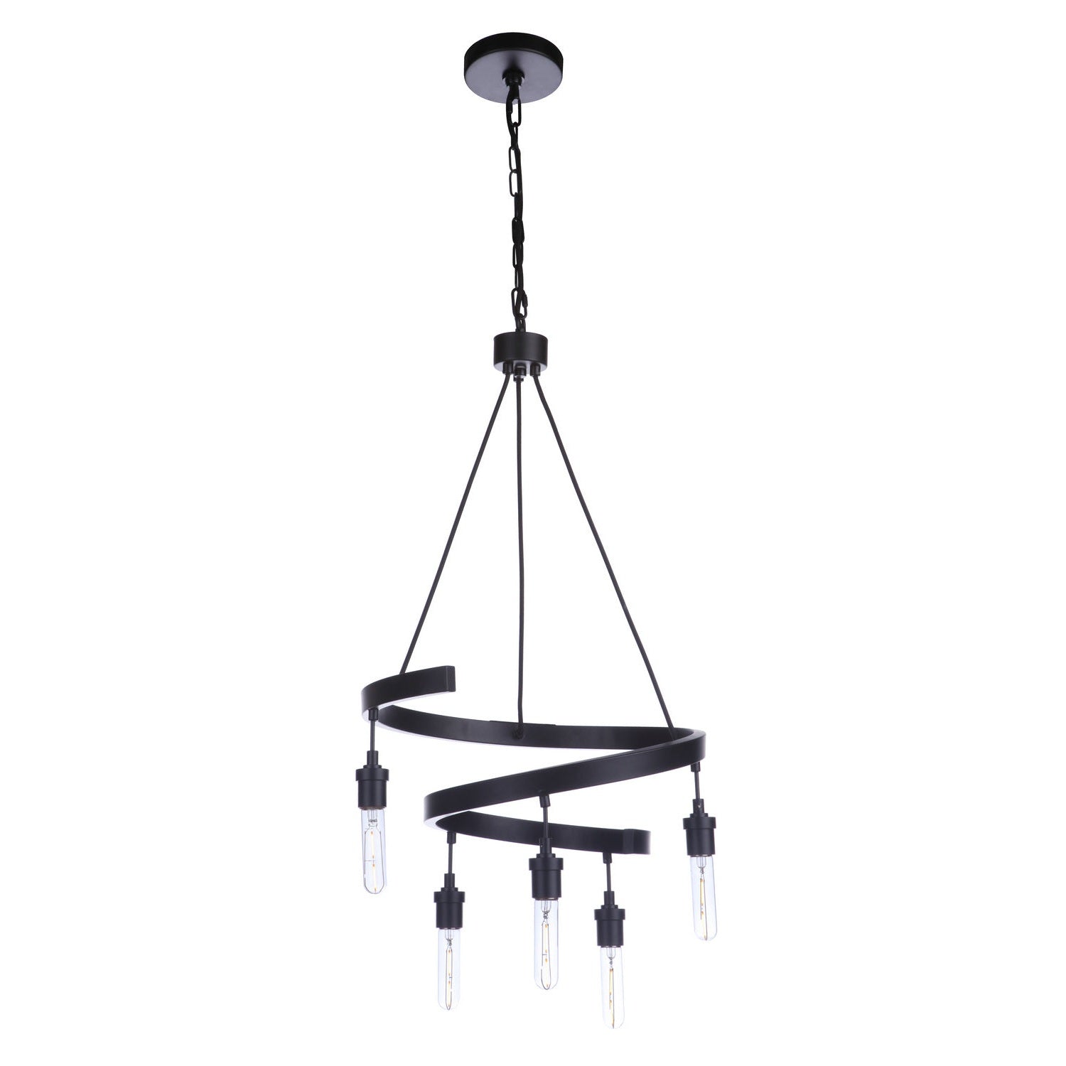 Craftmade - 55425-FB - Five Light Chandelier - Tranquil - Flat Black
