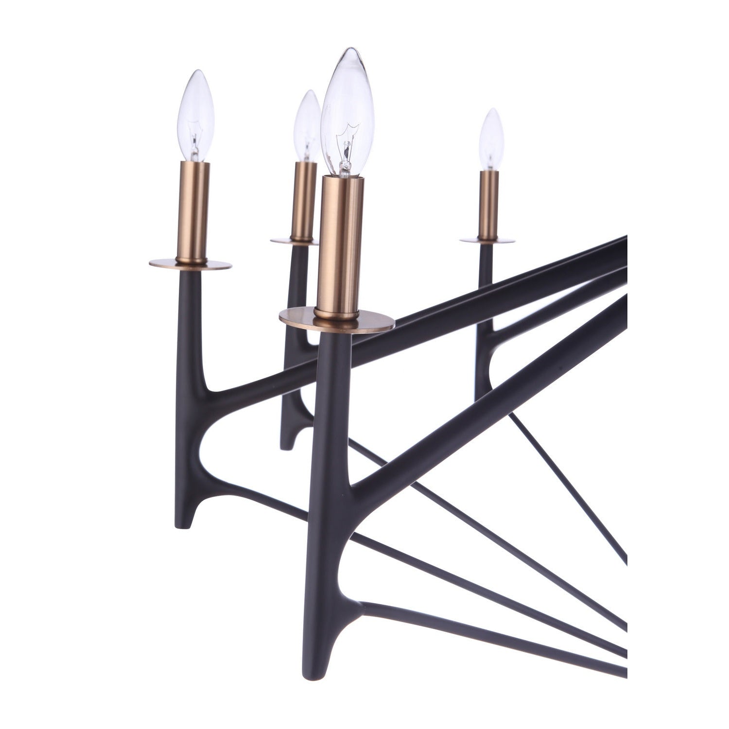 Craftmade - 55510-FBSB - Ten Light Chandelier - The Reserve - Flat Black/Satin Brass