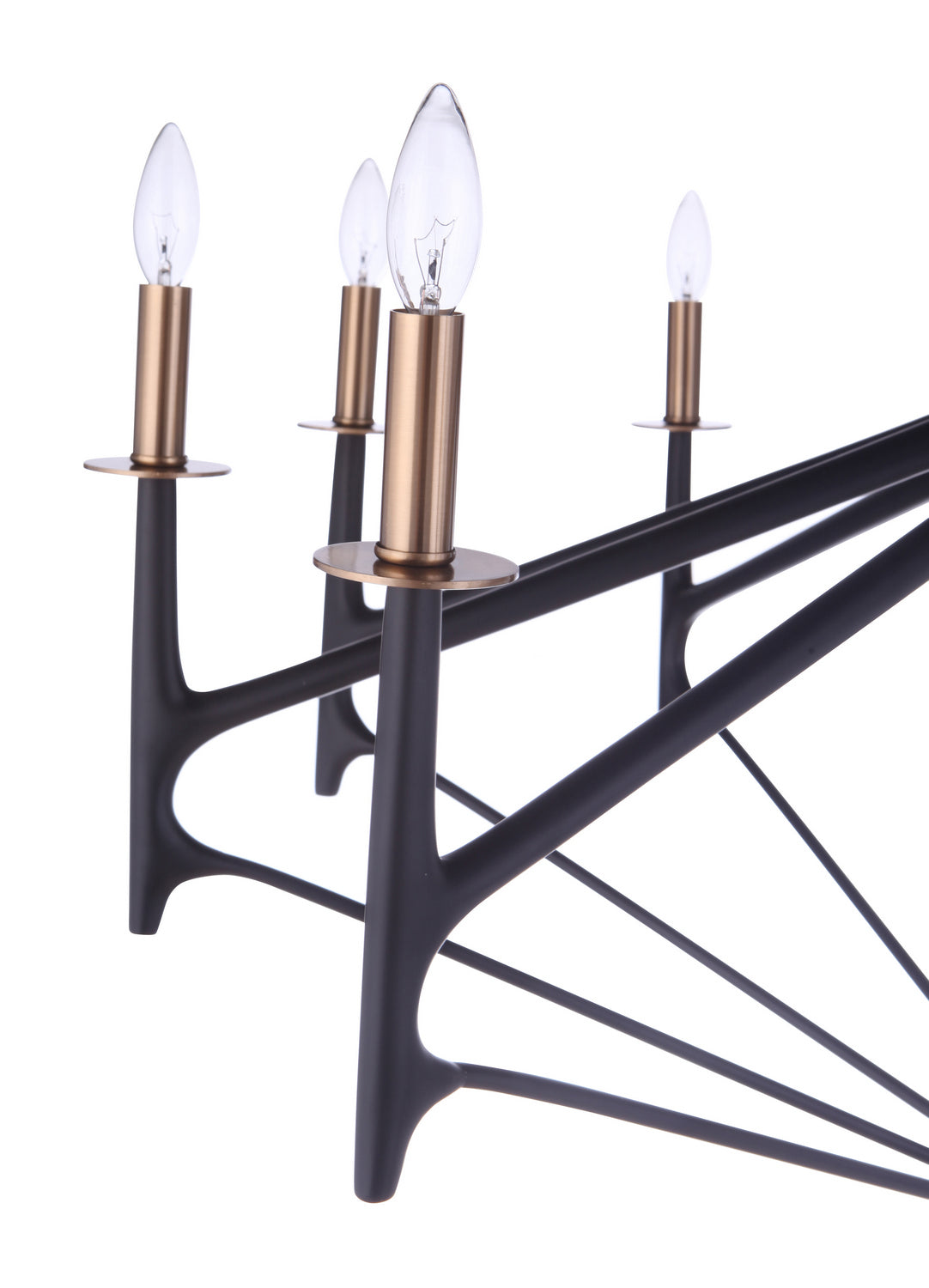 Craftmade - 55510-FBSB - Ten Light Chandelier - The Reserve - Flat Black/Satin Brass