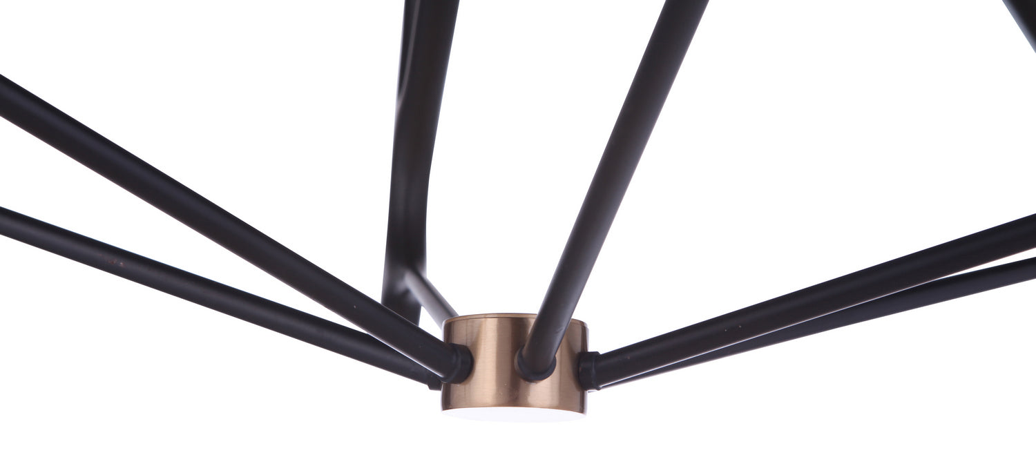 Craftmade - 55526-FBSB - Six Light Chandelier - The Reserve - Flat Black/Satin Brass
