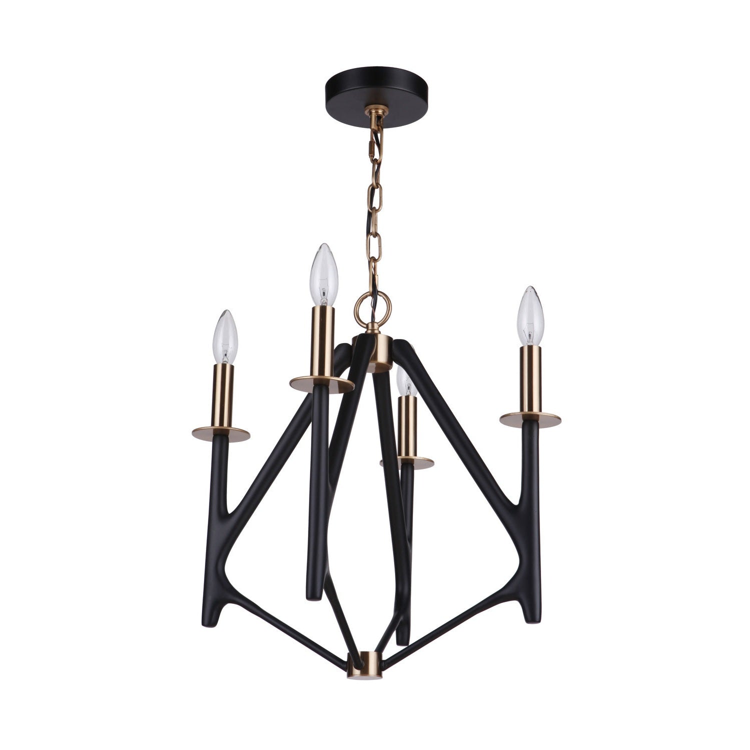 Craftmade - 55534-FBSB - Four Light Chandelier - The Reserve - Flat Black/Satin Brass