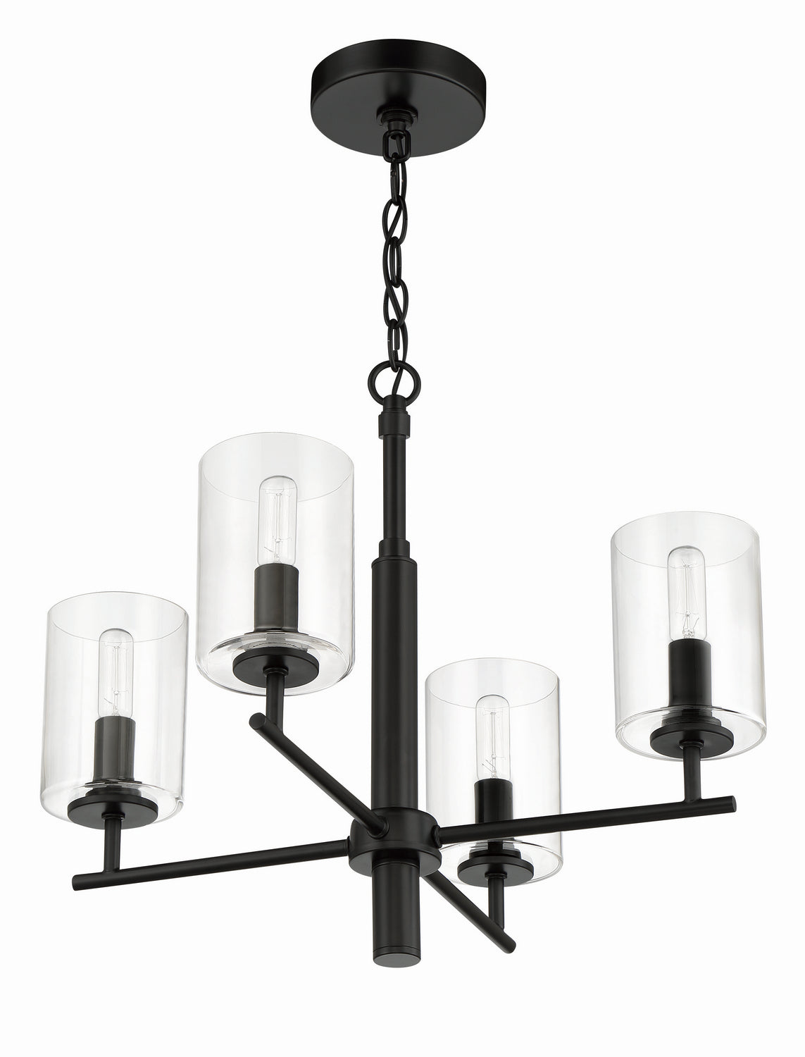Craftmade - 55624-FB - Four Light Chandelier - Hailie - Flat Black