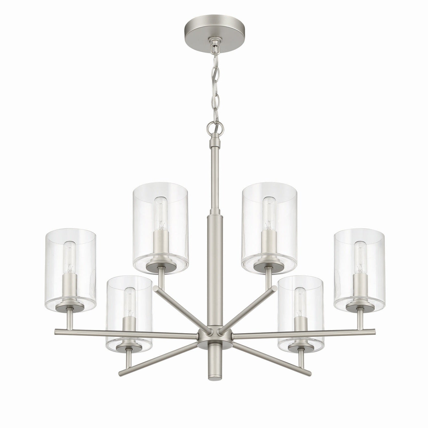 Craftmade - 55626-SN - Six Light Chandelier - Hailie - Satin Nickel