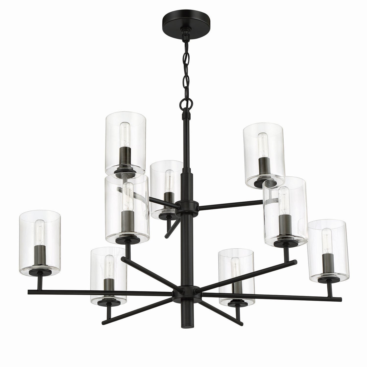 Craftmade - 55629-FB - Nine Light Chandelier - Hailie - Flat Black