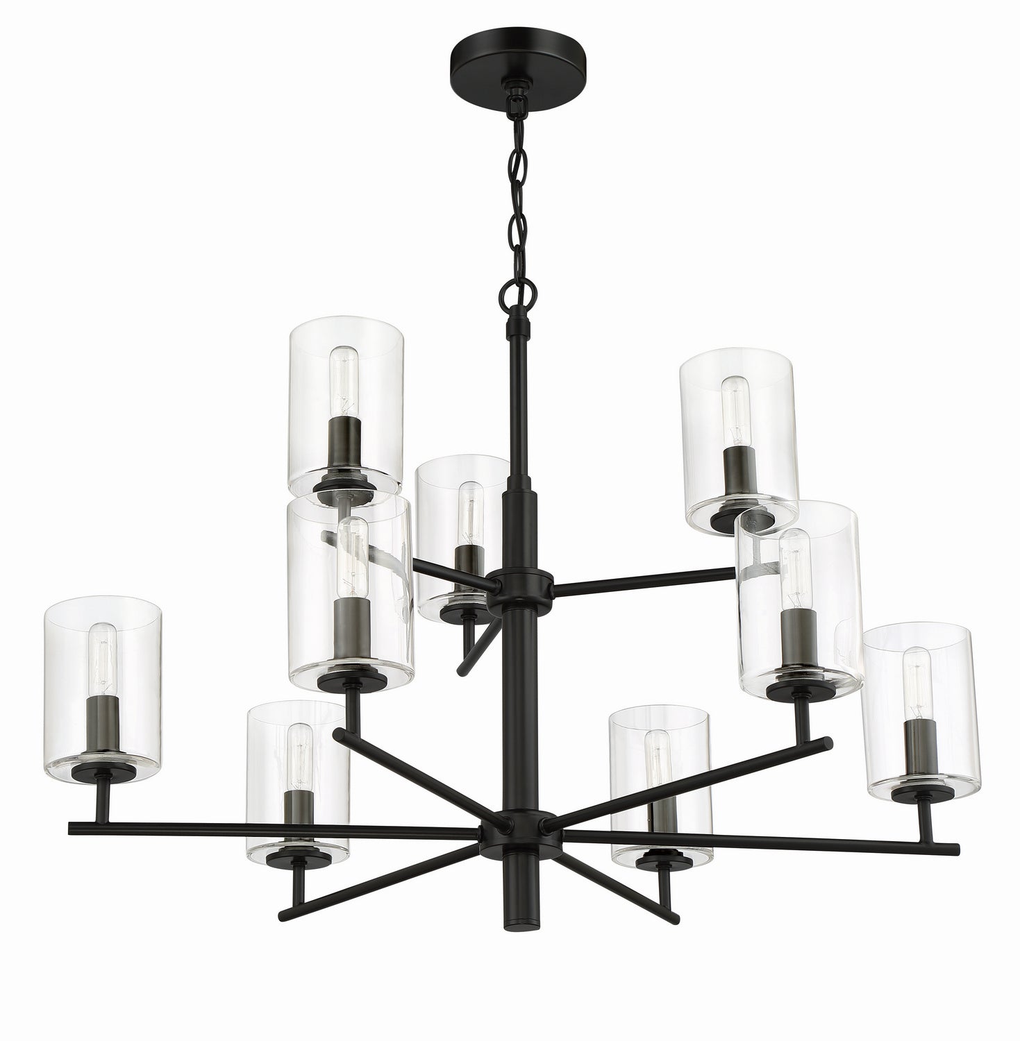 Craftmade - 55629-FB - Nine Light Chandelier - Hailie - Flat Black